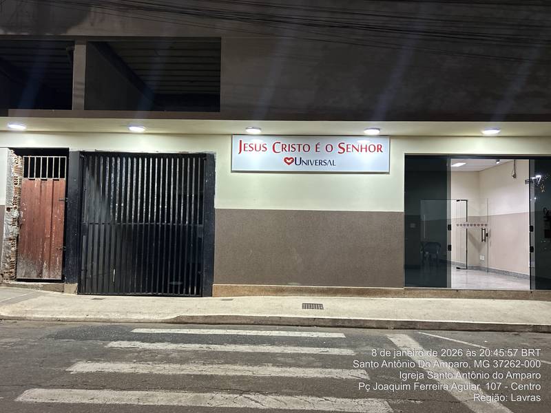 Igreja Universal SANTO ANTONIO DO AMPARO - Praça Joaquim Ferreira Aguiar, 107 - Centro, Santo Antônio do Amparo - Minas Gerais  - 37262-000 - Brasil, 107 - Centro Santo Antônio do Amparo - Minas Gerais - Brasil